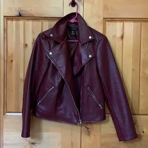Burgundy pleather jacket *never worn*